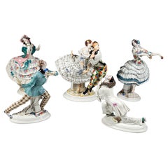 Conjunto de 5 modelos de Meissen, Ballet ruso "Carnaval", por Paul Scheurich, 20.º siglo XX