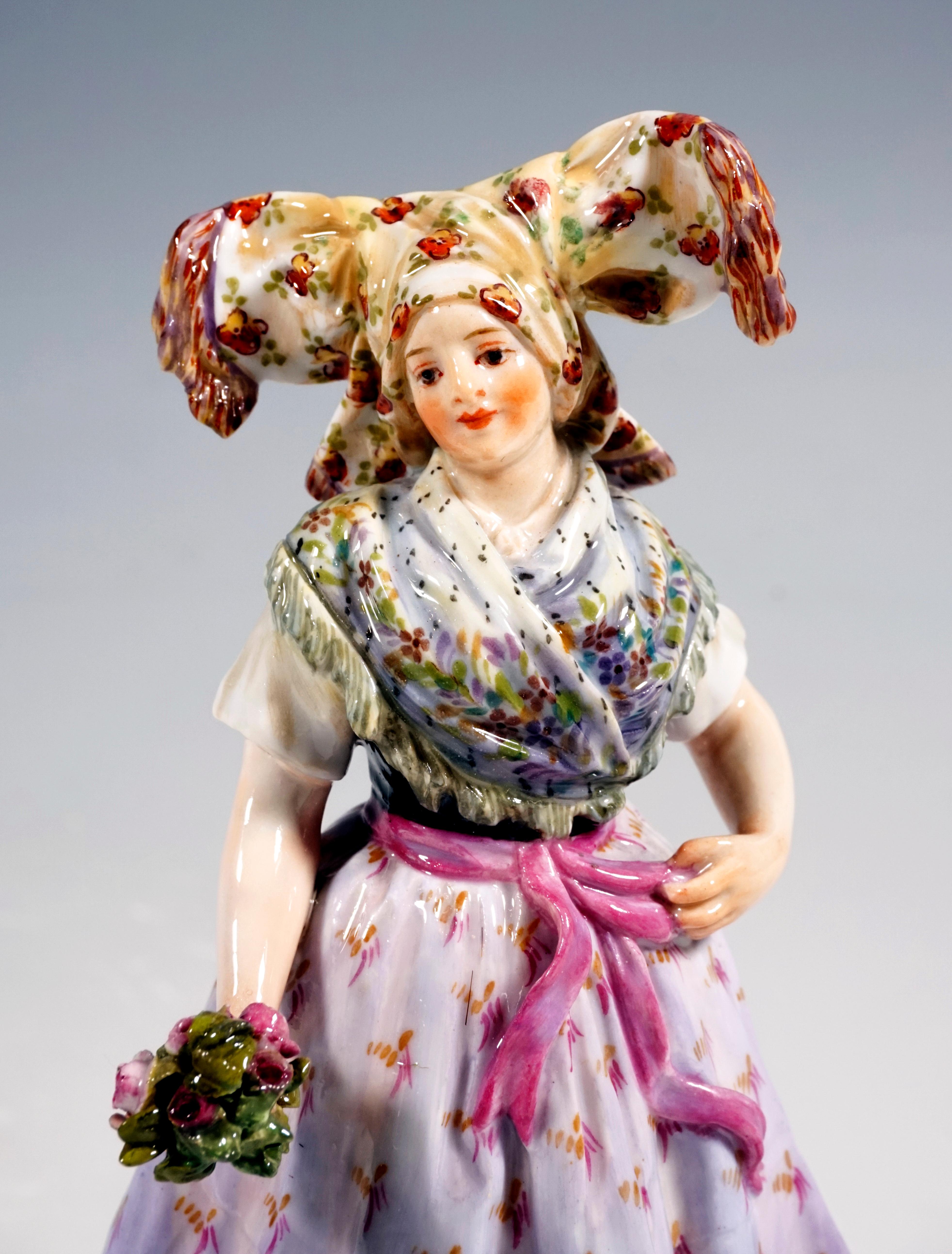 Hand-Crafted Meissen Figure 'Lusatian Woman In Sunday Costume' by Hugo Spieler, Around 1900