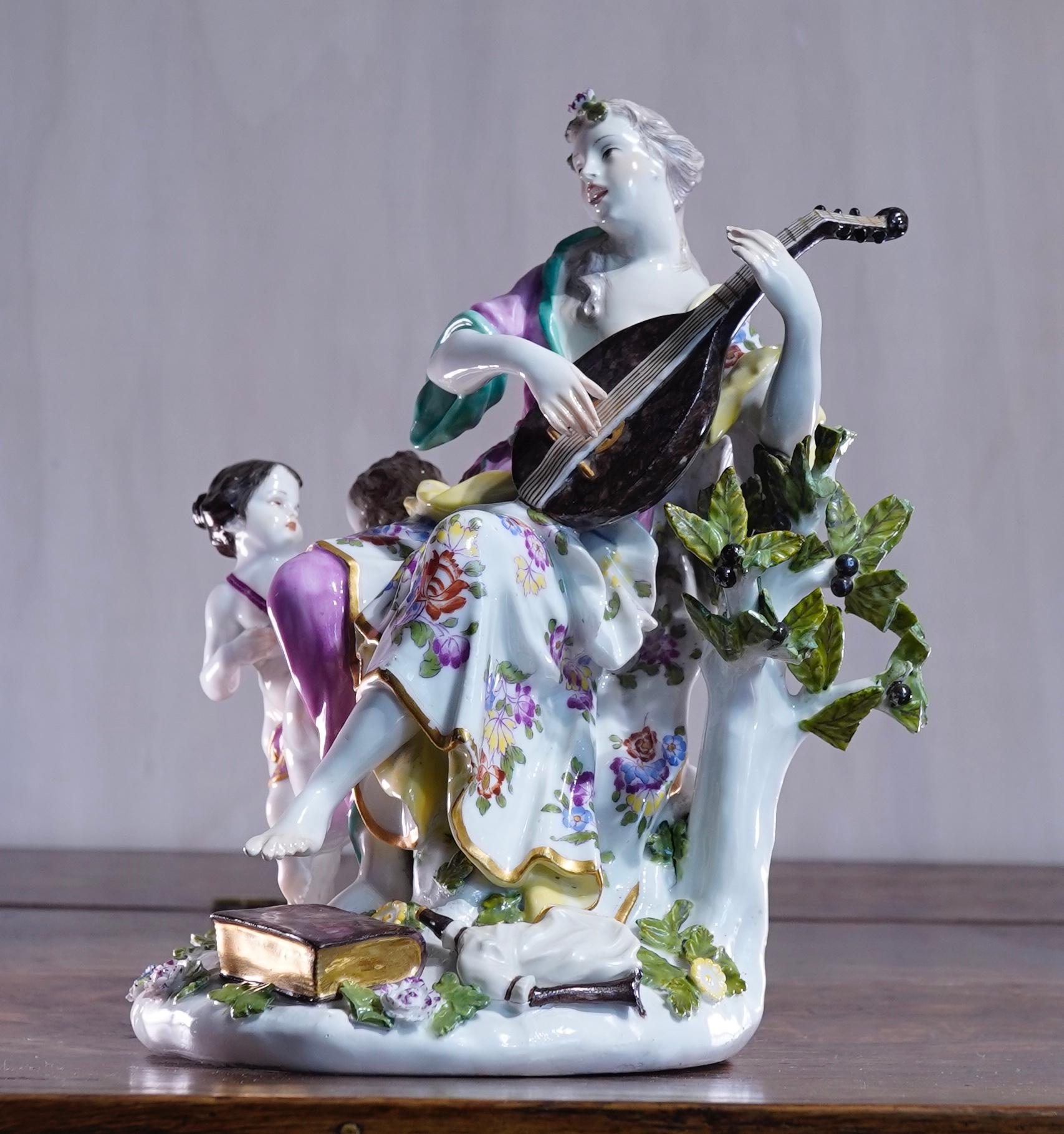 Meissen Figure of the Muse Terpsichore, by Kaendler, circa 1745 For Sale 4