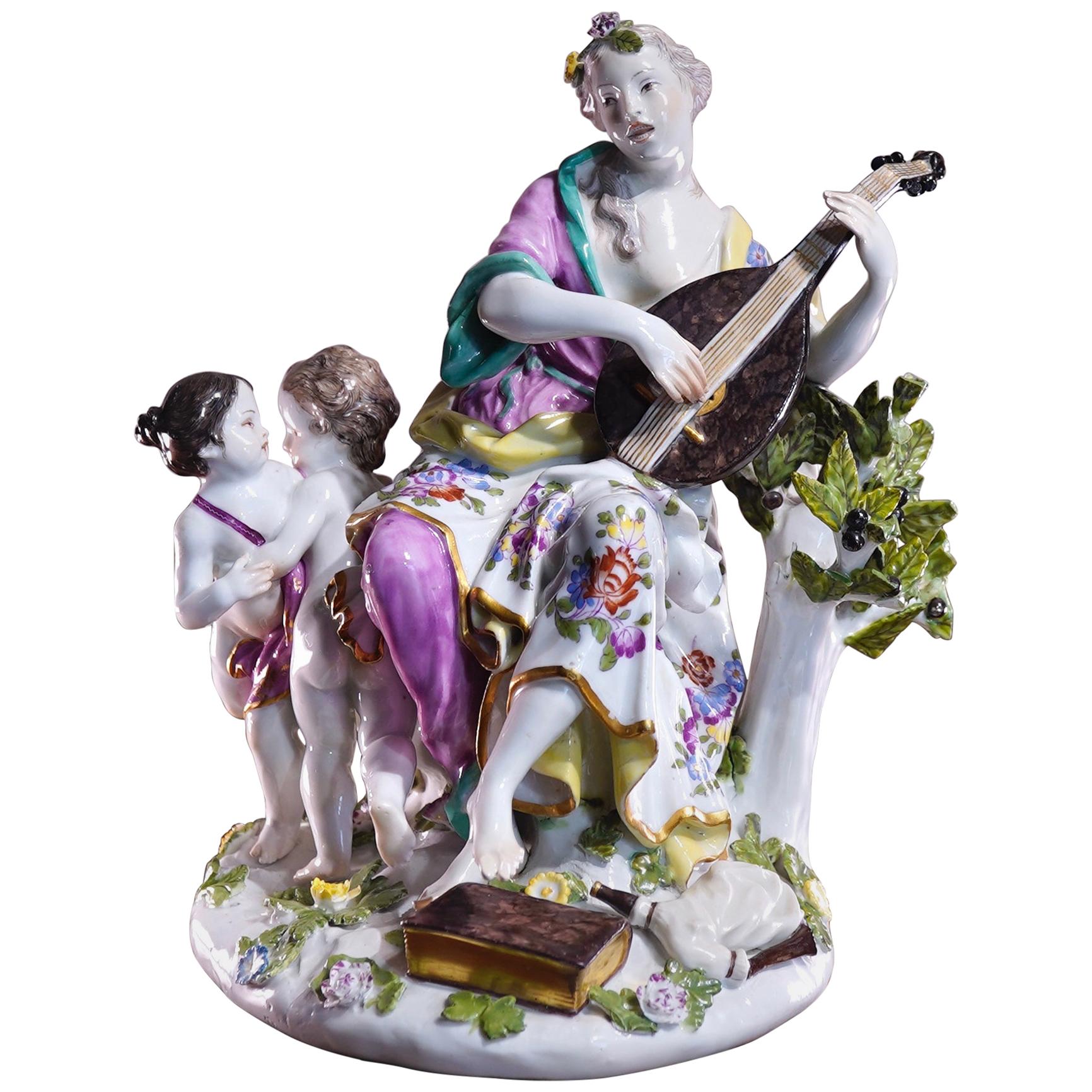 Meissen Figure of the Muse Terpsichore, by Kaendler, circa 1745 For Sale
