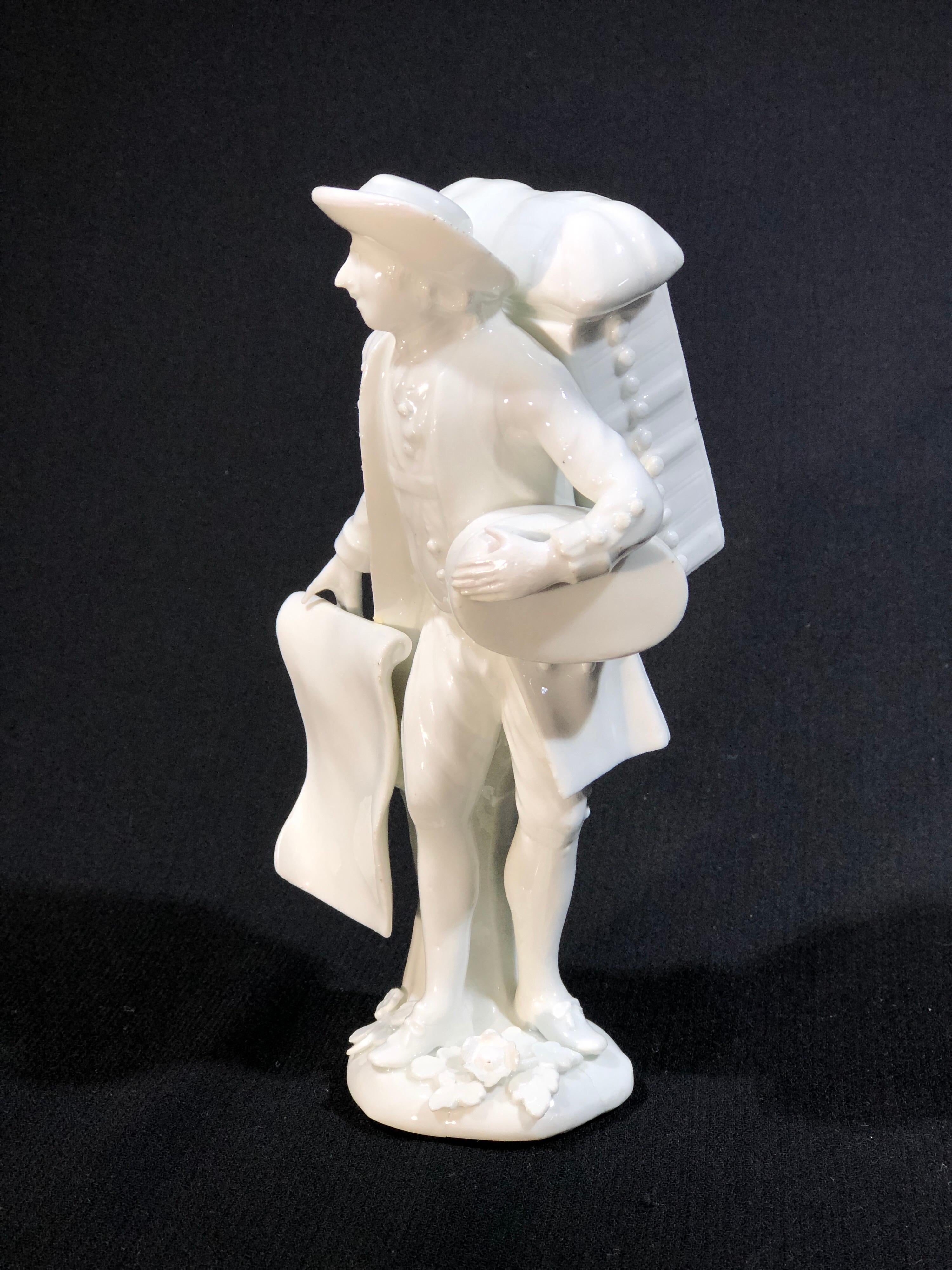 Meissen Figure of the ‘Print Seller’, in the White, circa 1750 For Sale 6