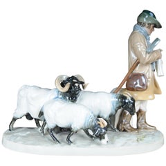 Meissen Figure Shepherd Group by Otto Pilz - Art Nouveau
