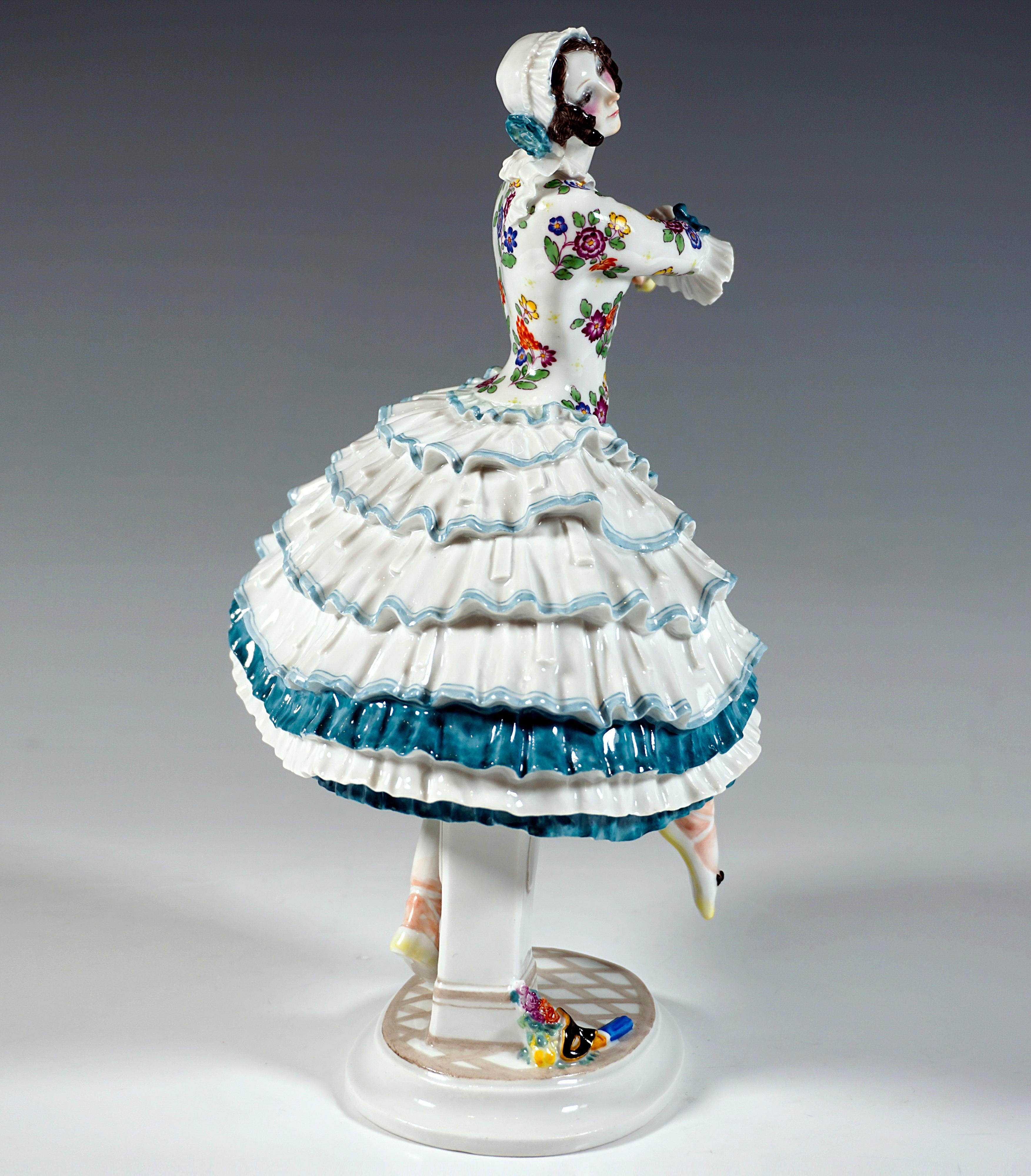 Biedermeier Meissen Figurine 'Chiarina', Russian Ballet 'Carnival', by Paul Scheurich, 20th For Sale