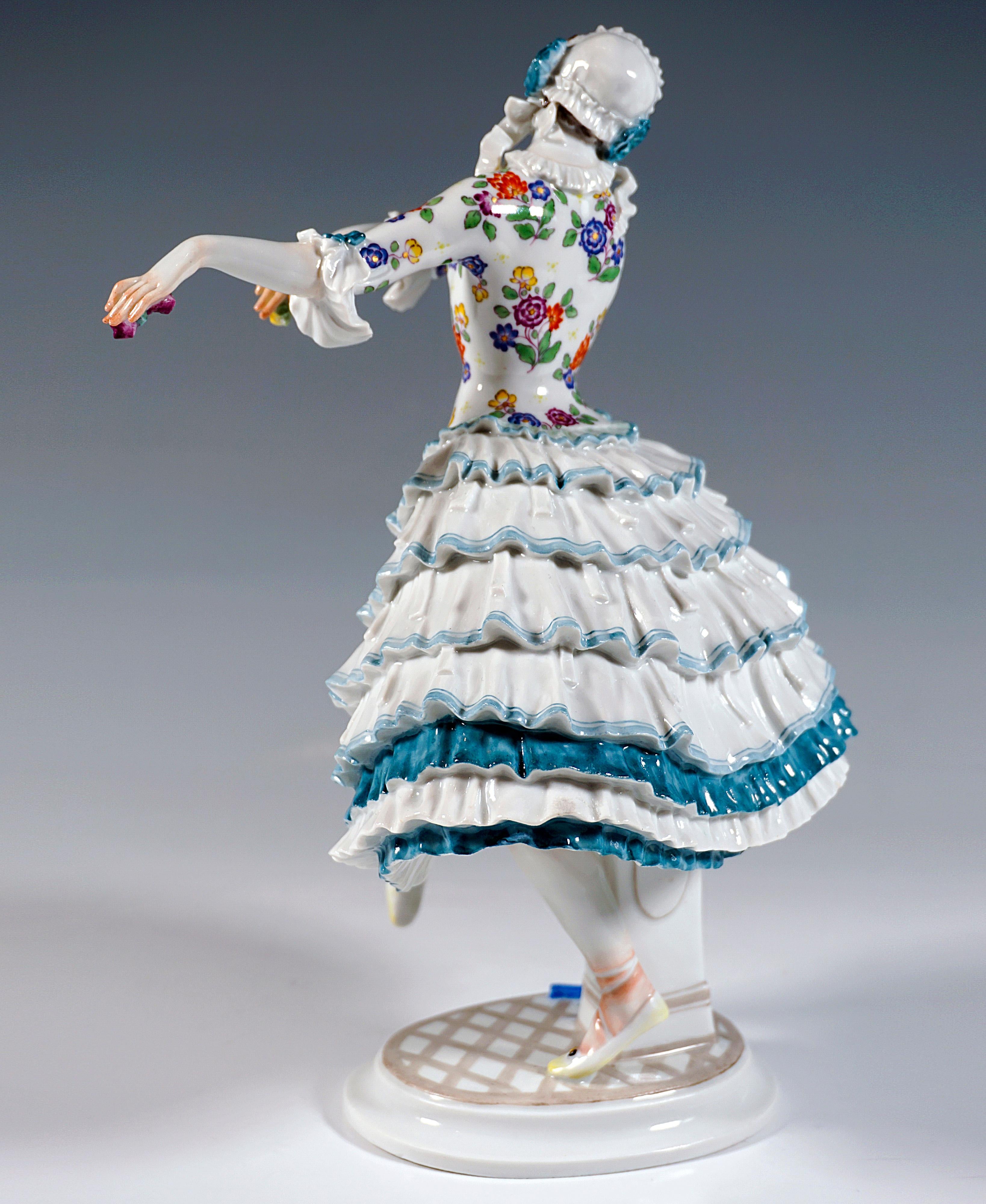 Hand-Crafted Meissen Figurine 'Chiarina', Russian Ballet 'Carnival', by Paul Scheurich, 20th For Sale