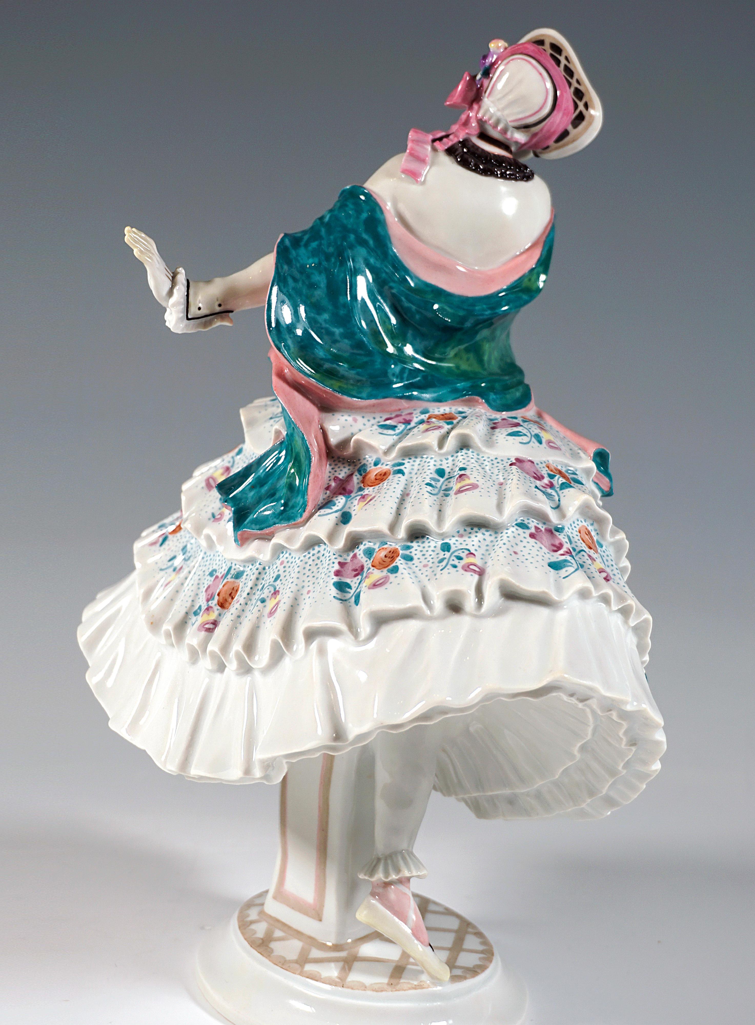 Hand-Painted Meissen Figurine 'Estrella', Russian Ballet 'Carnival', by Paul Scheurich, 20th For Sale