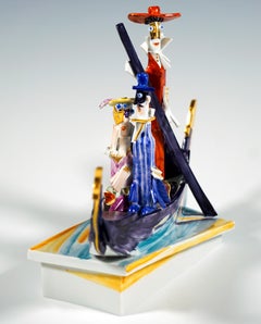 Meissen Figurine Group, Venetian Journey With Gondola, By Peter Strang, 2006