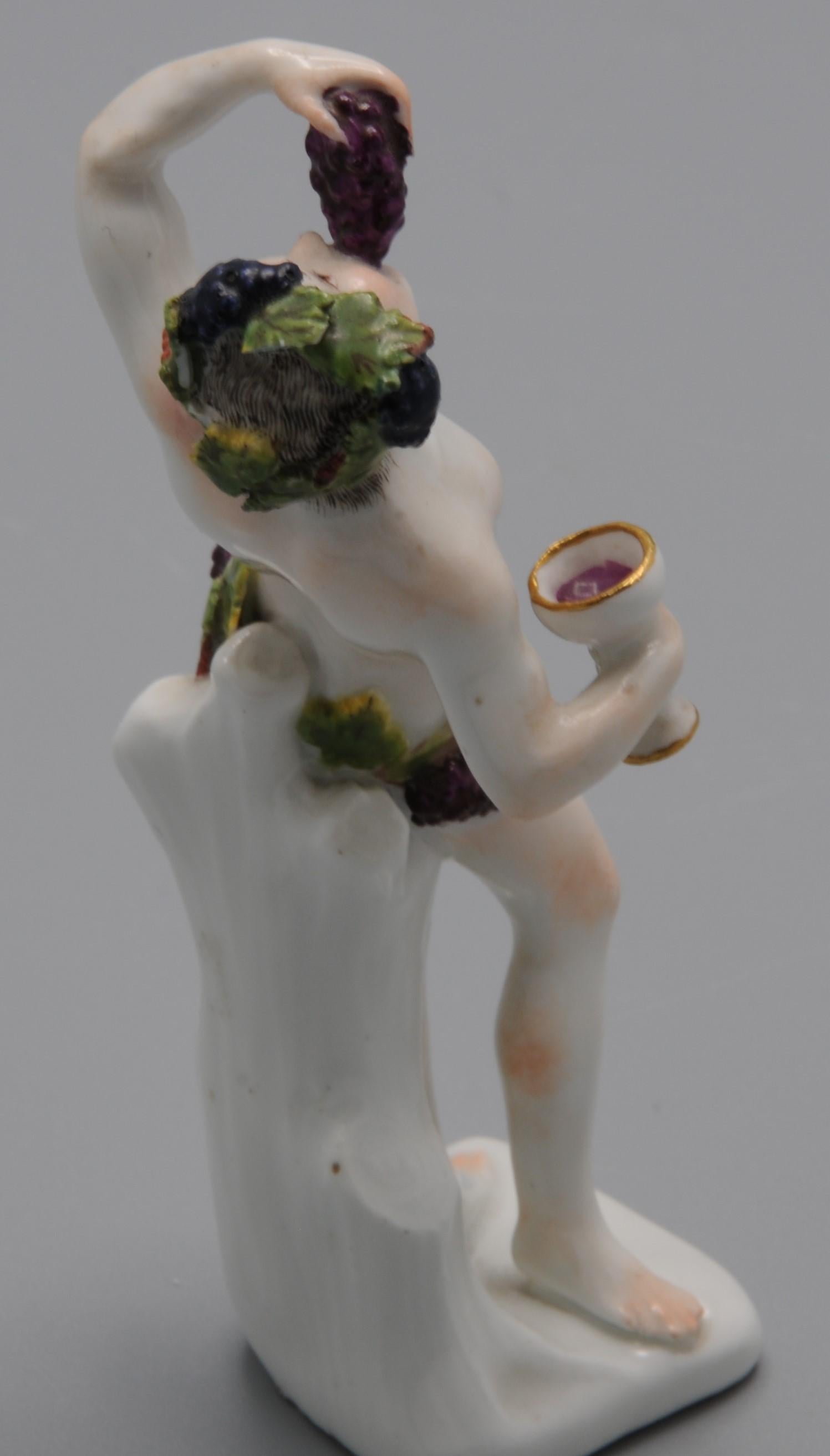 Porcelain Meissen - figurine of a Bacchant by Kaendler, 1740 For Sale
