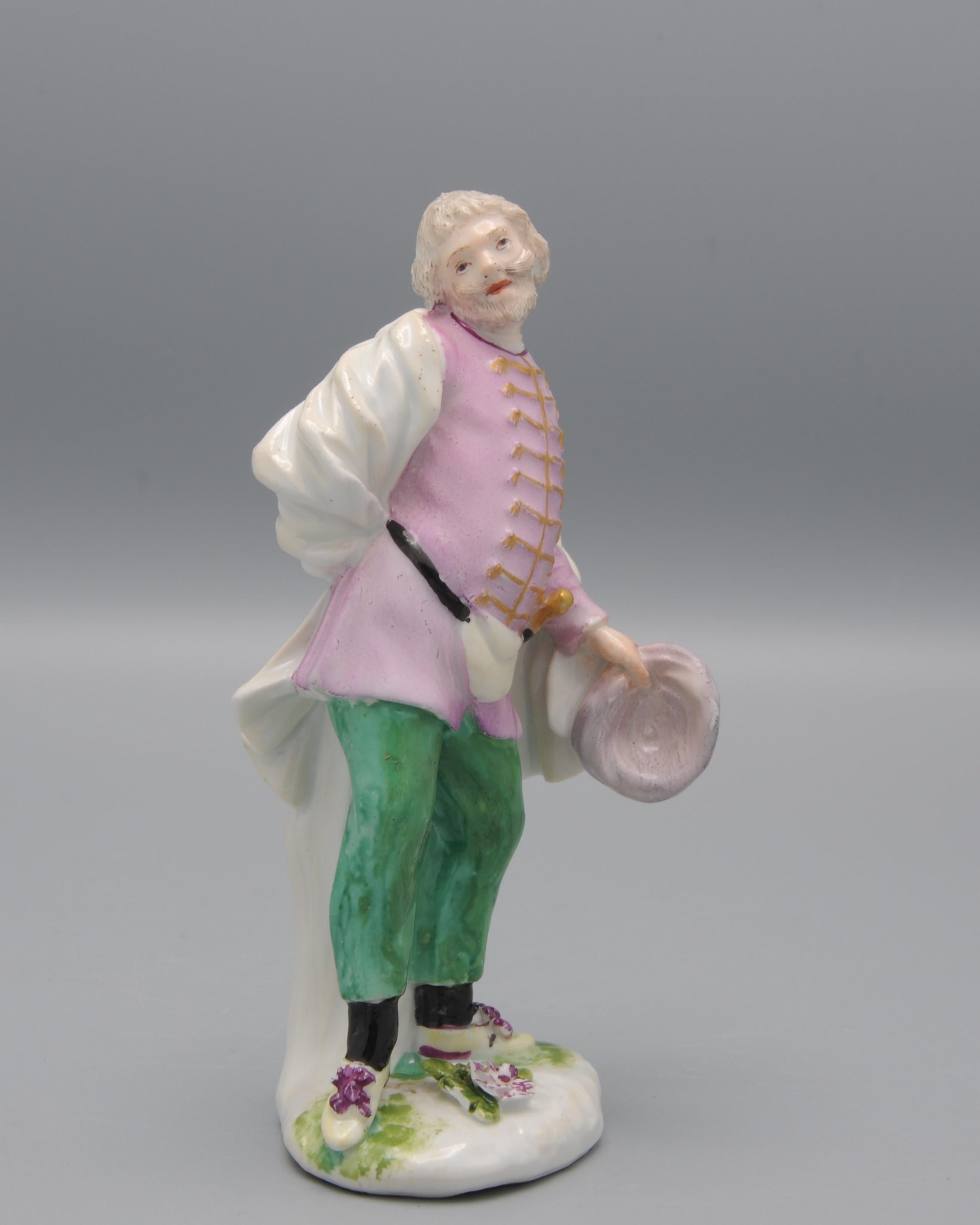 Meissen - estatuilla de Scapino, serie Commedia dell'Arte, ca 1744 Alemán en venta