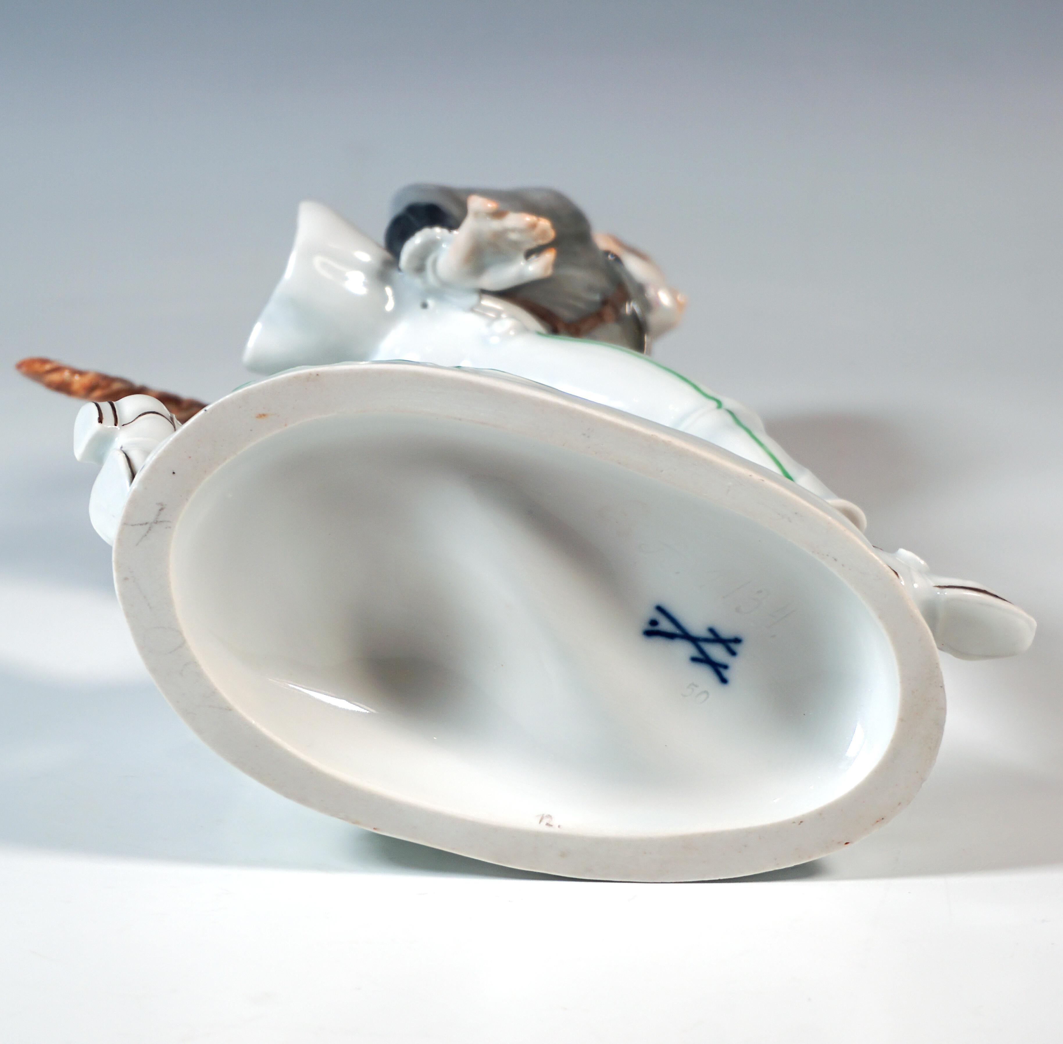 Porcelain Meissen Figurine 'Peter Schlemihl', Chamisso, by Willi Muench-Khe, 1926-1934