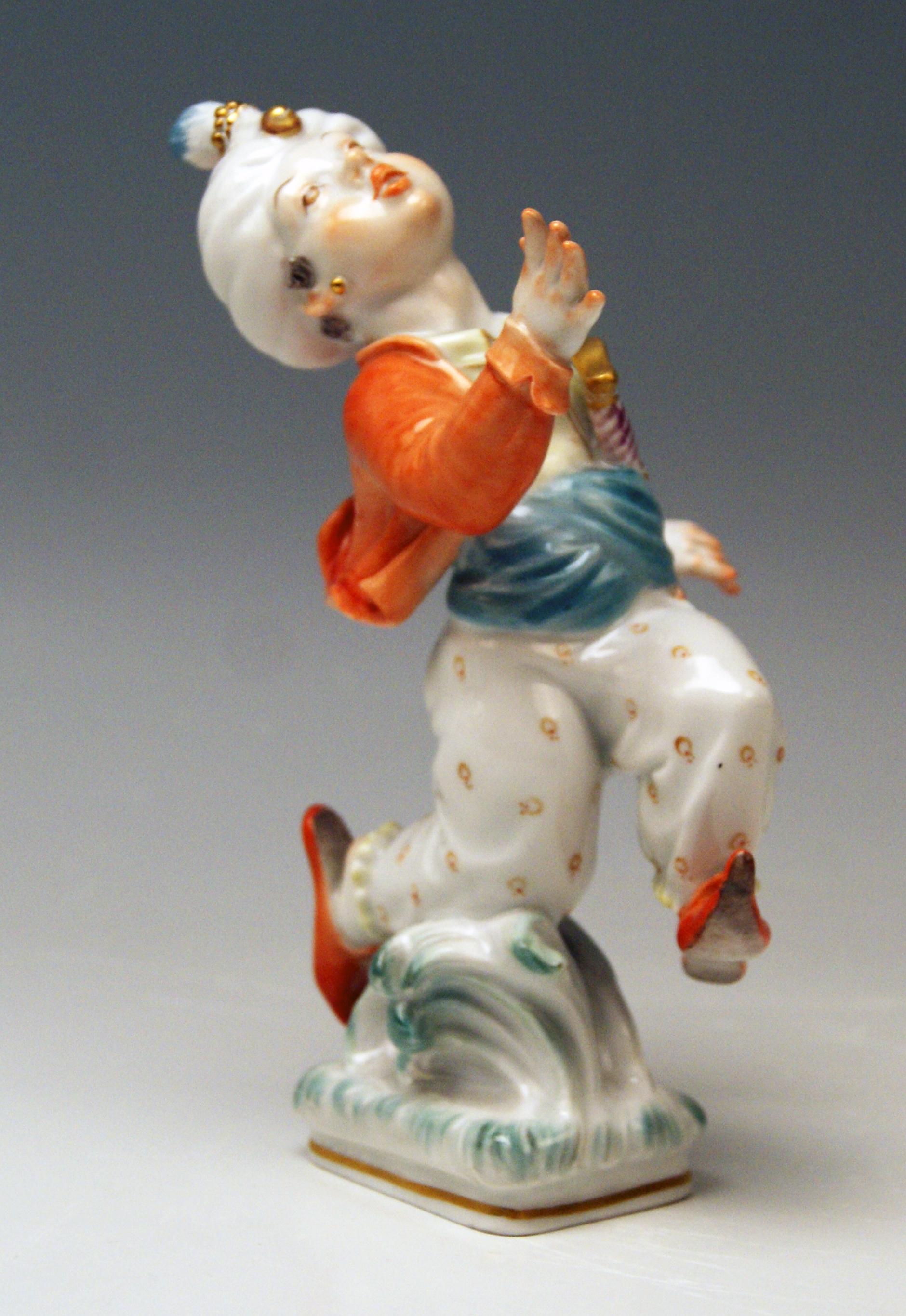 Meissen rare figurine: The Little Muck
The details are stunningly sculptured = finest modelling!

Design:
Helmut Schulz (1906 - 1984) / model S 223 created 1955
Schulz was modeller, painter and draughtsman. He was active at Meissen Porcelain