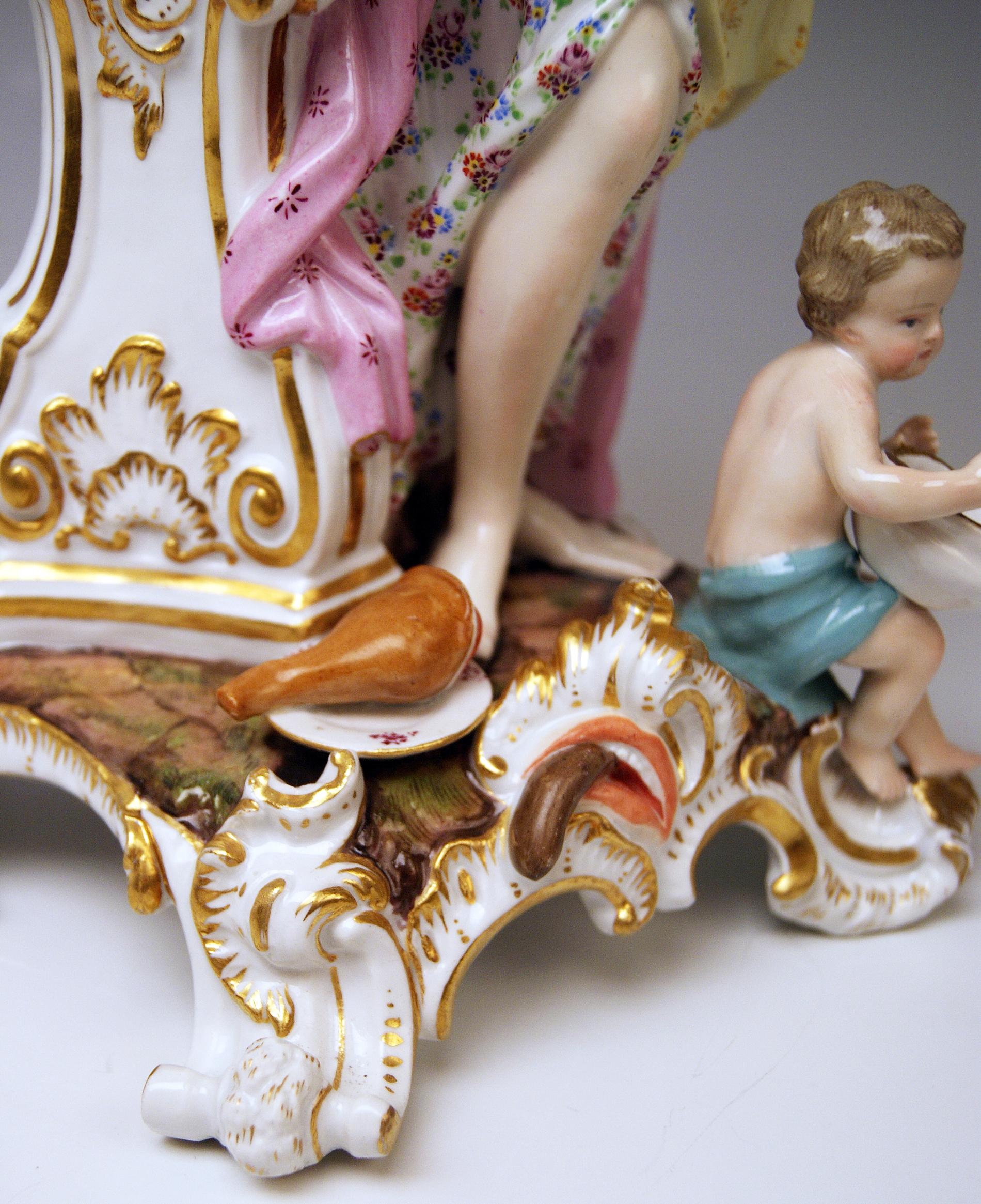 Rococo Meissen Figurines Allegory of Taste Model 1042 by Eberlein Made circa 1860