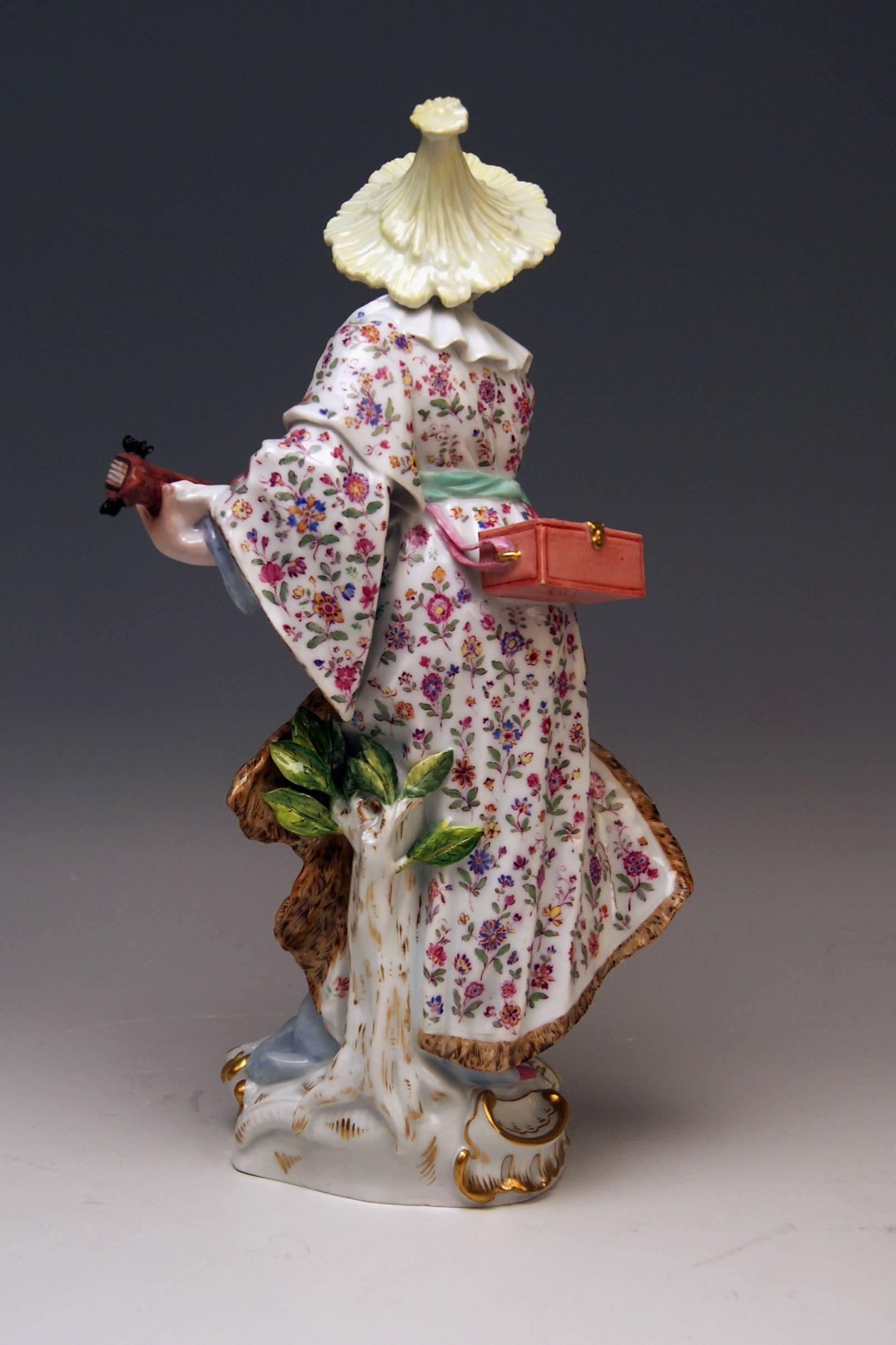 Meissen Figurines Couple Malabarian Lady Man Tall Models 1519 1523 by Meyer 1830 1