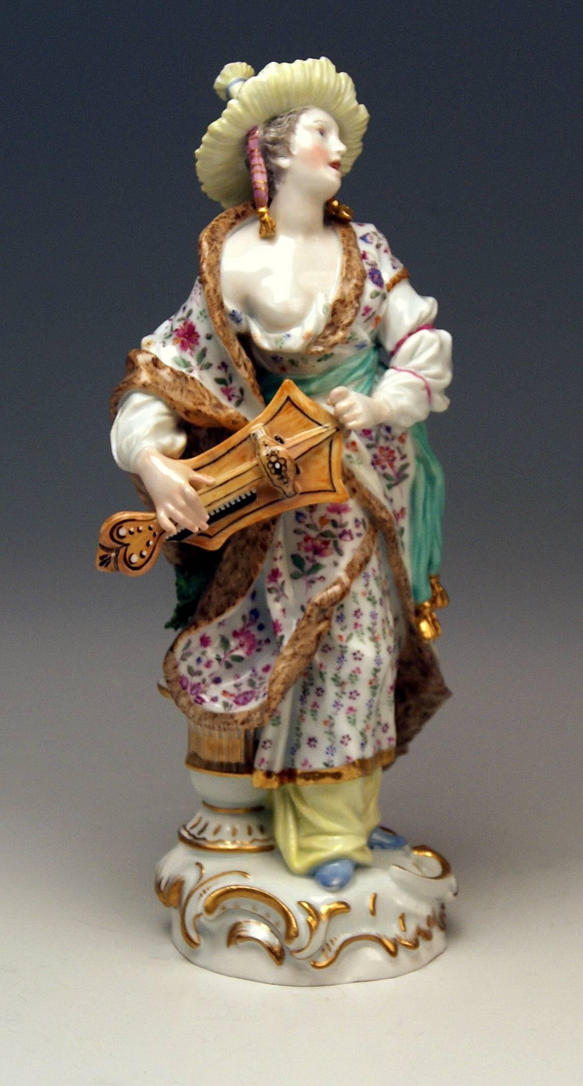 Painted Meissen Figurines Couple Malabarian Lady Man Tall Models 1519 1523 by Meyer 1830