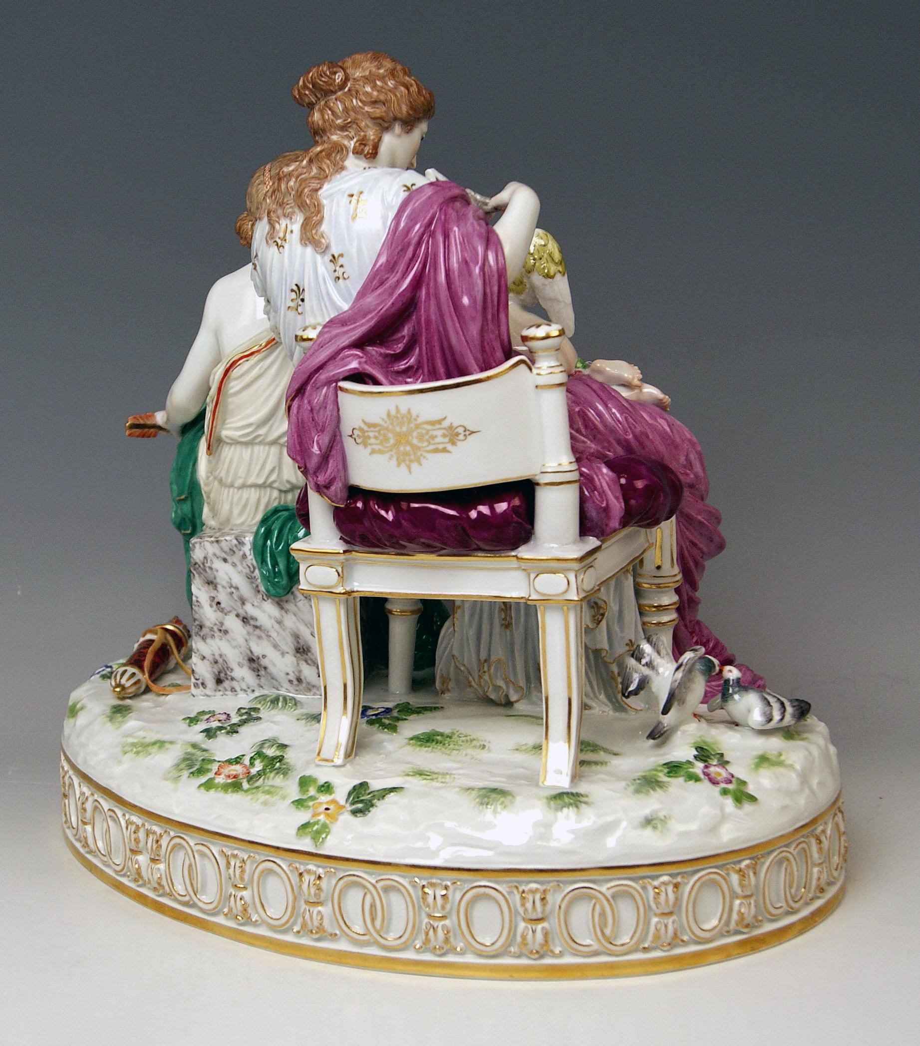 Empire Meissen Figurines Cupid Being in Dire Straits J 82 by Juechtzer Made, circa 1860