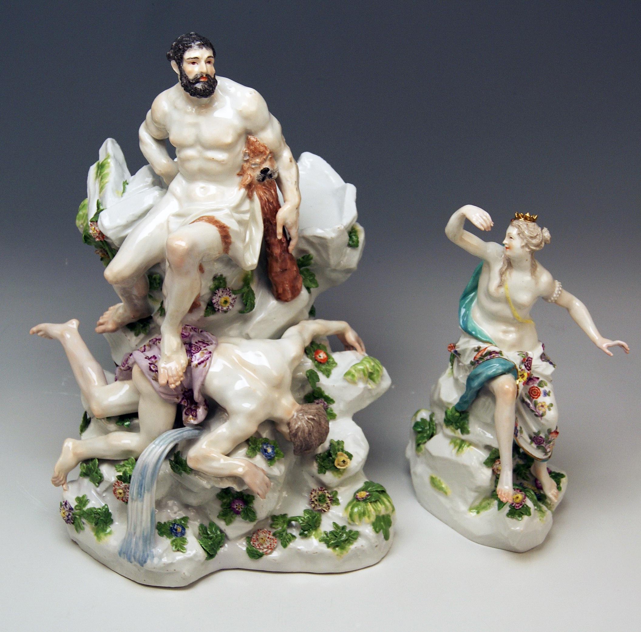 Meissen Rarest Figurengruppe: Herkules und die Amazonenkönigin:: die auf eine Serie zurückgeht:: die einst für die russische Zarin Katharina die Große hergestellt wurde
Modeller: 
Johann Joachim Kaendler (1706 - 1775) ODER Michel Victor Acier (1736