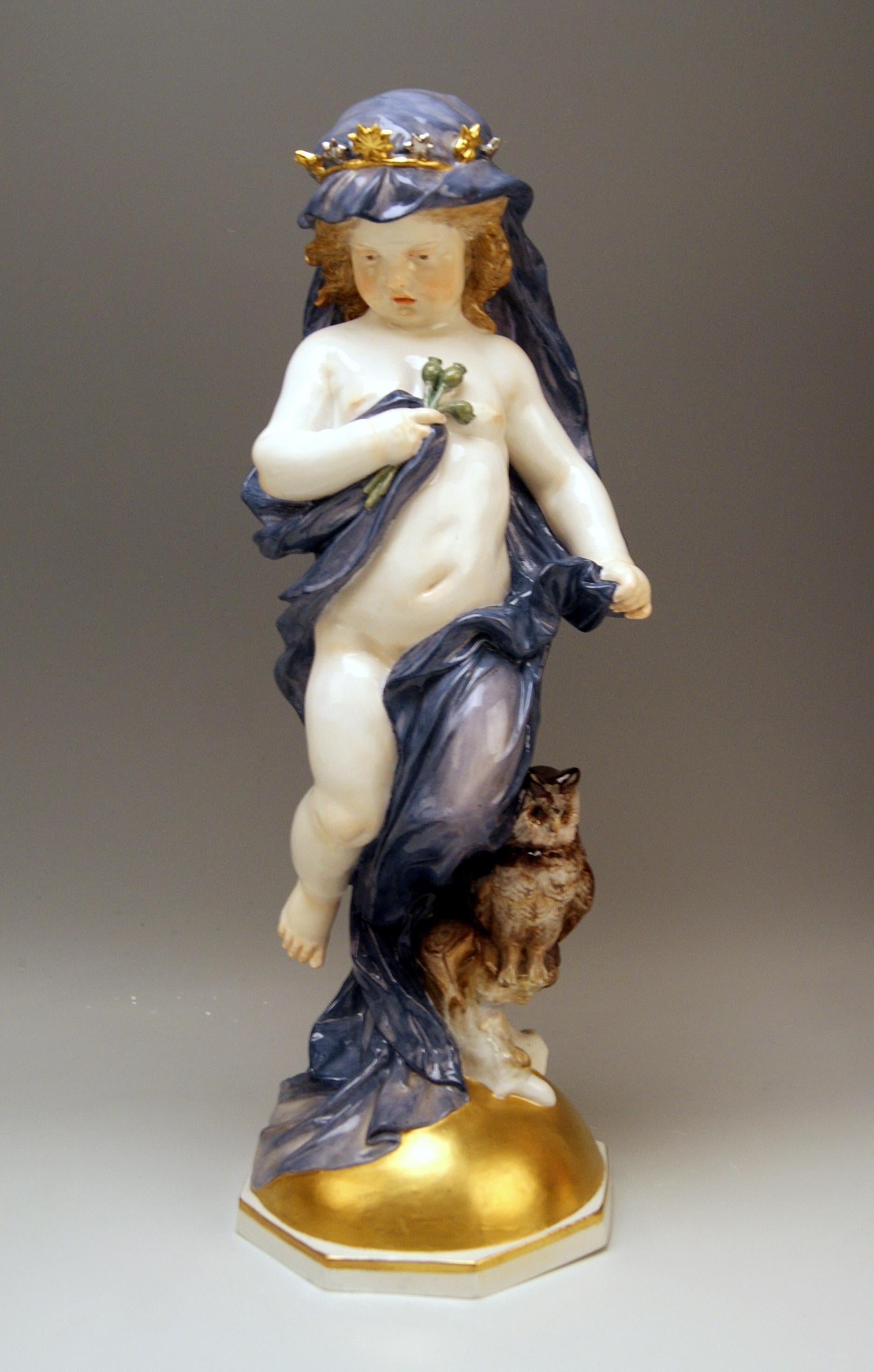 Meissen Figurines Large Pair Day & Night L 134 & L 135 by Schwabe circa 1877 2