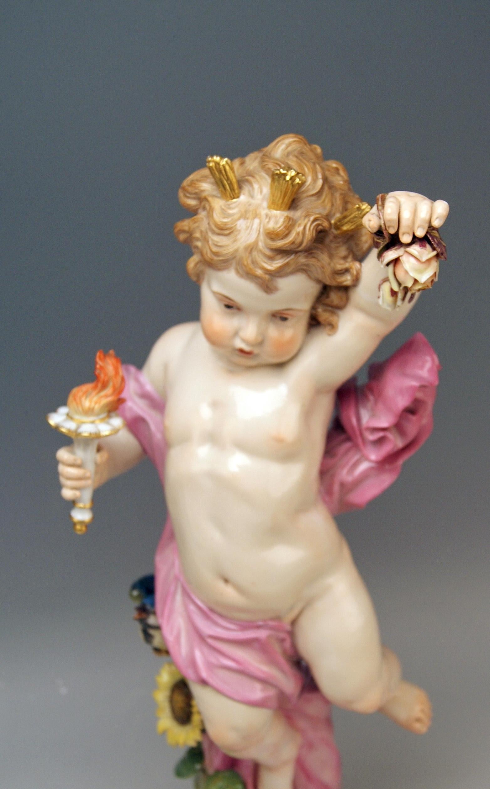 Late 19th Century Meissen Figurines Large Pair Day & Night L 134 & L 135 by Schwabe circa 1877