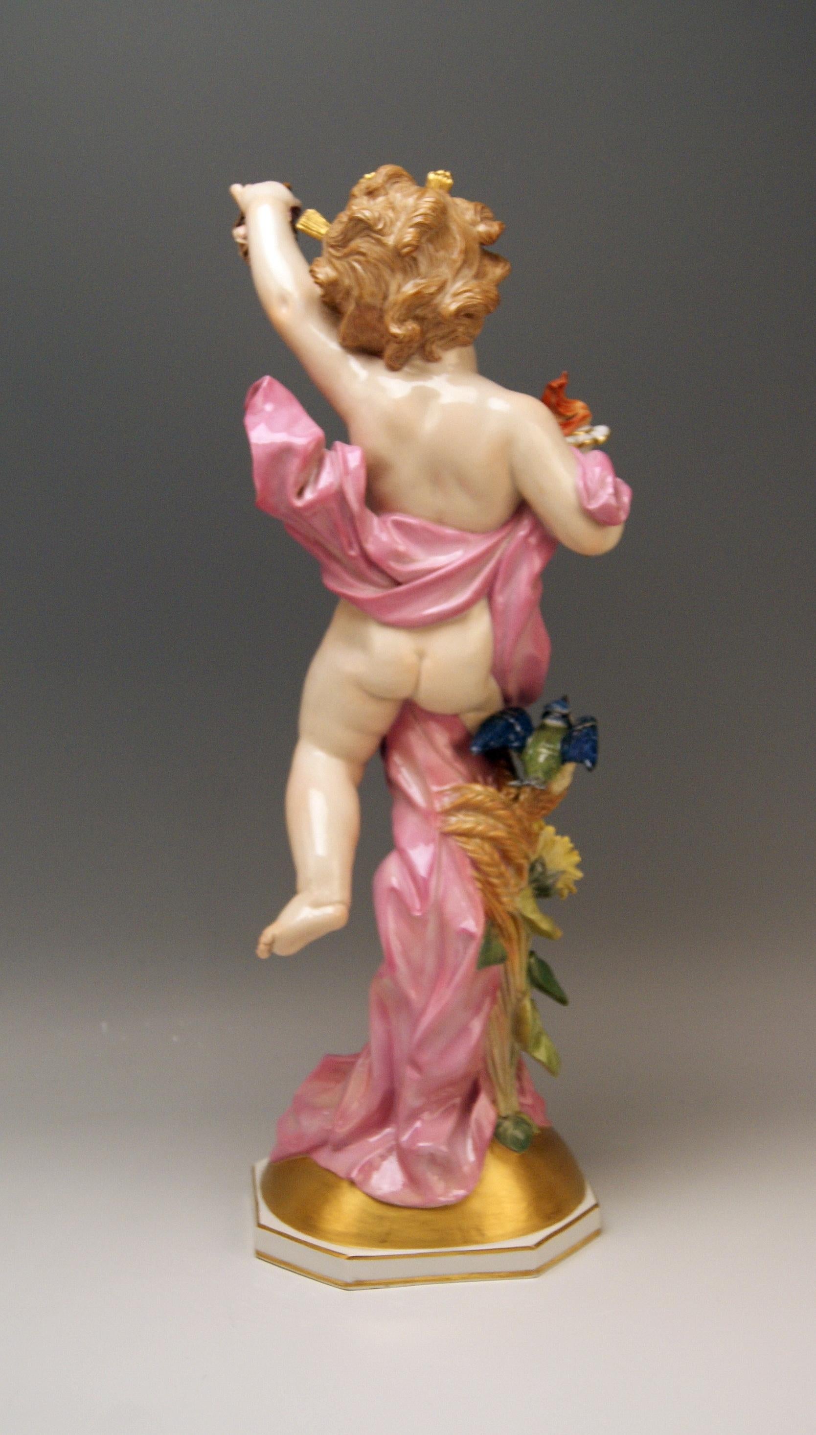 Porcelain Meissen Figurines Large Pair Day & Night L 134 & L 135 by Schwabe circa 1877