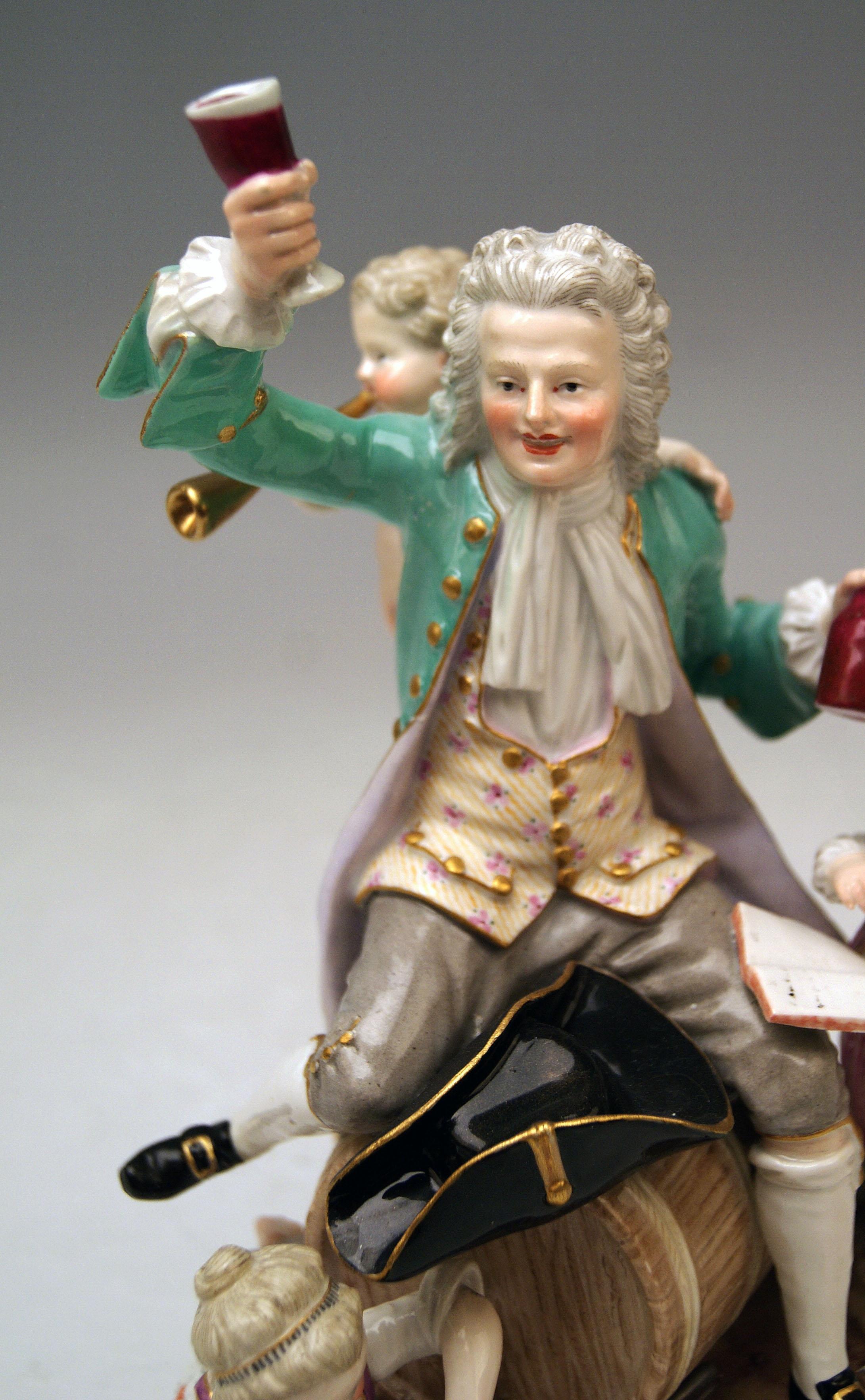 Late 19th Century Meissen Figurines The German Bacchus Model D 13 Johann C. Schoenheit, circa 1880 For Sale