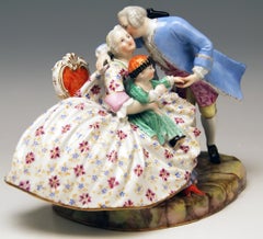 Meissen Figurines the Lucky Family Model 604 by Kaendler Made circa 1850
