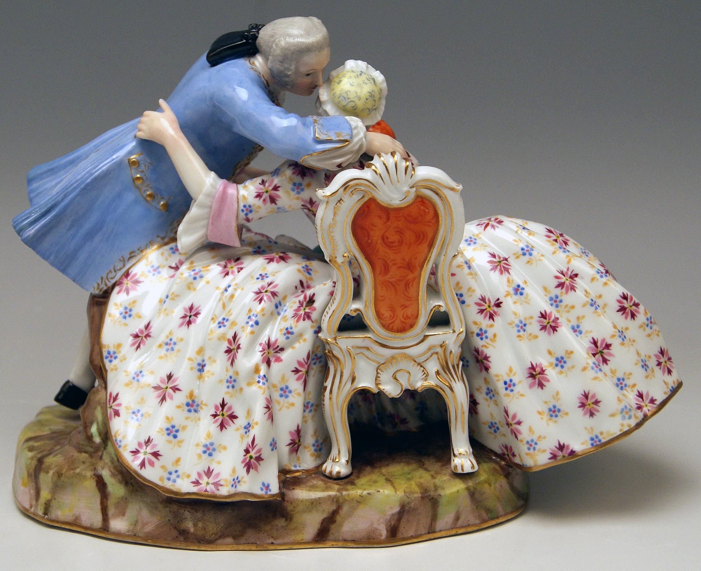 Rococo Meissen Figurines the Lucky Family Model 604 by Kaendler Made circa 1850