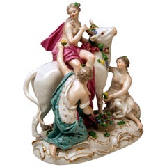 Antique Meissen Figurines The Rape of Europe Model 2697 by Eberlein Made c. 1750 Rococo