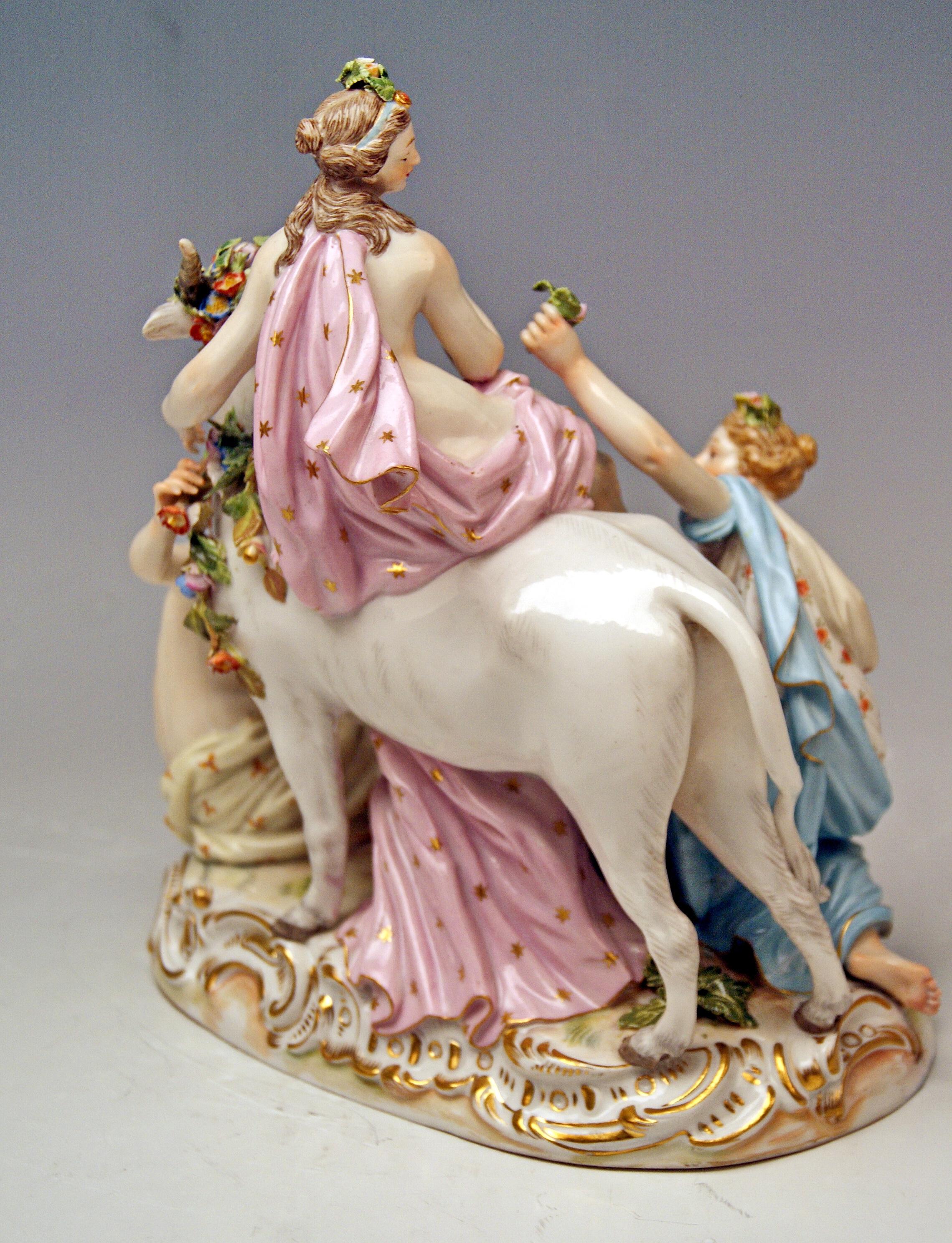 Rococo Meissen Figurines The Rape of Europe Model 2697 by Eberlein Made circa 1860