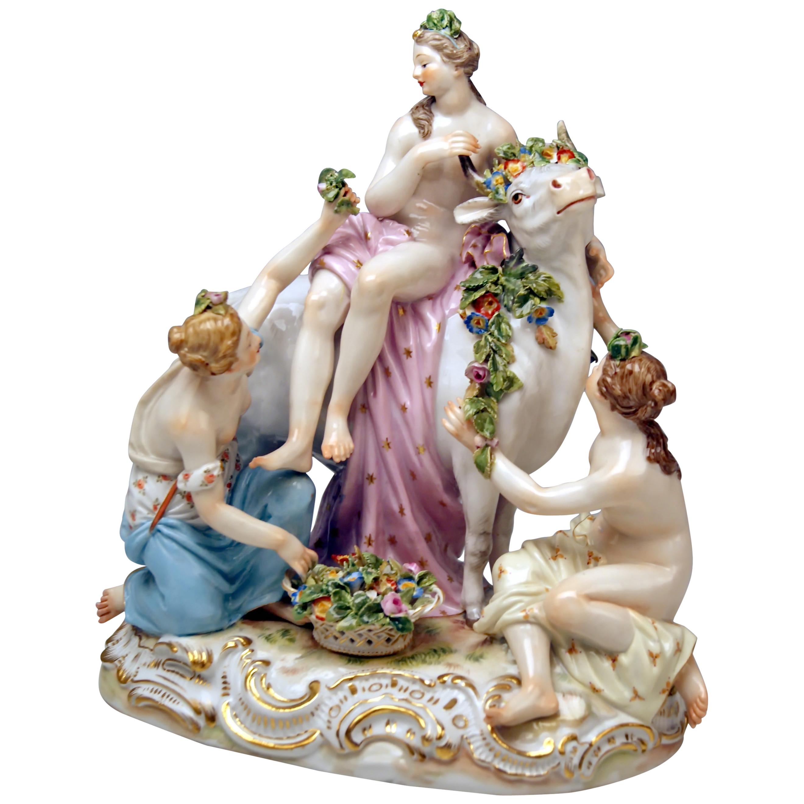 Meissen Figurines The Rape of Europe Model 2697 by Eberlein Made circa 1860