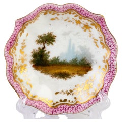 Plat en porcelaine fine allemande de Meissen 19ème siècle 