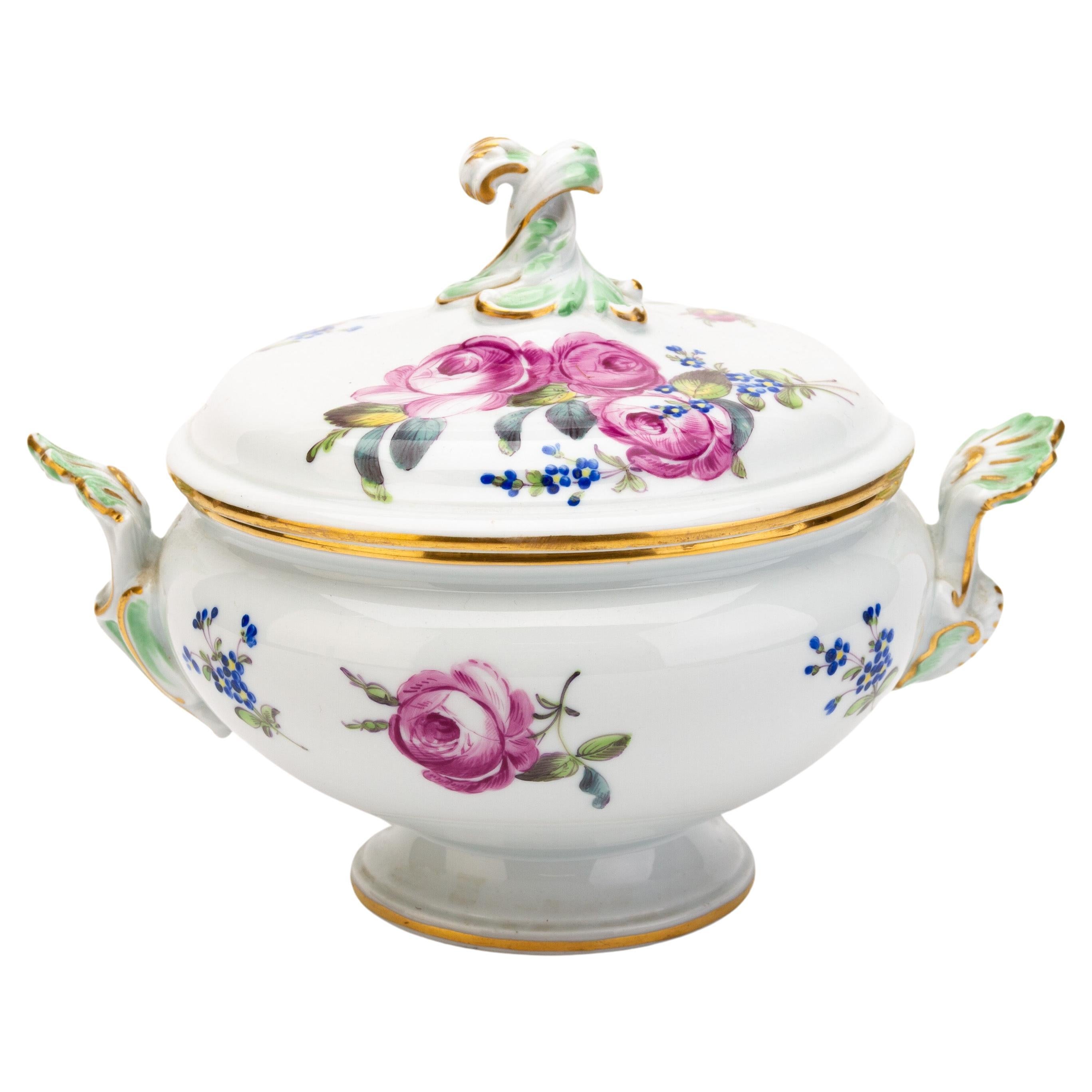 Meissen Fine Porcelain Floral Tureen Early 20th Century