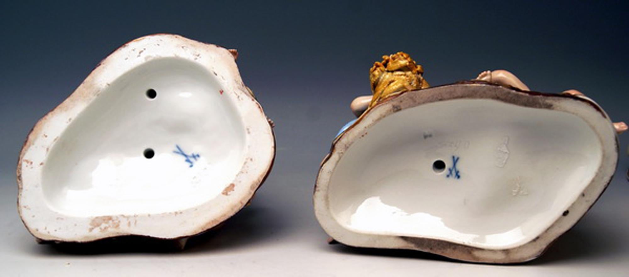 Porcelain Meissen Four Seasons Figurines by Kaendler, circa 1850