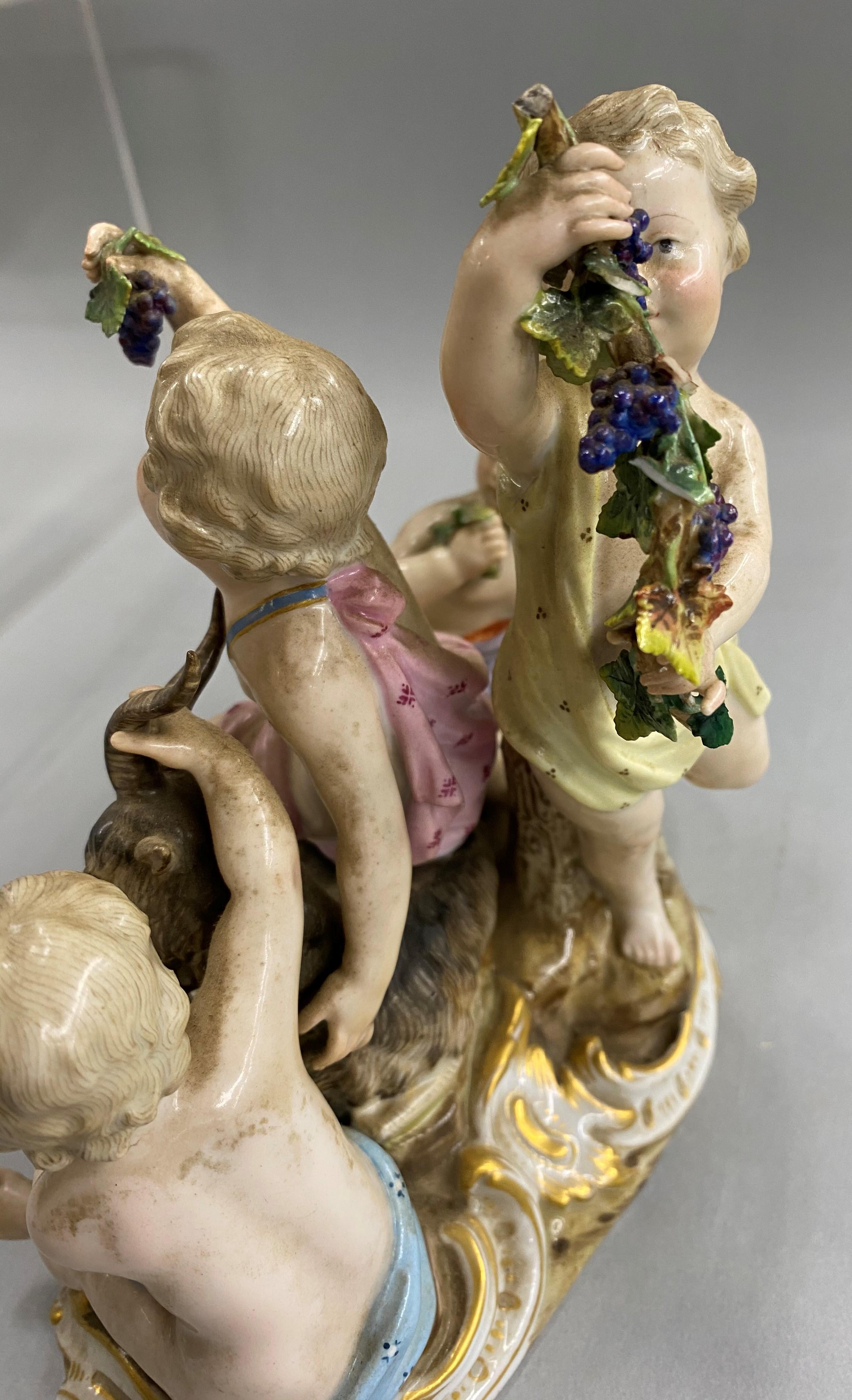 Meissen “Four Seasons” Set of 4 Porcelain Cherub Figurines, Kaendler circa 1850s 6