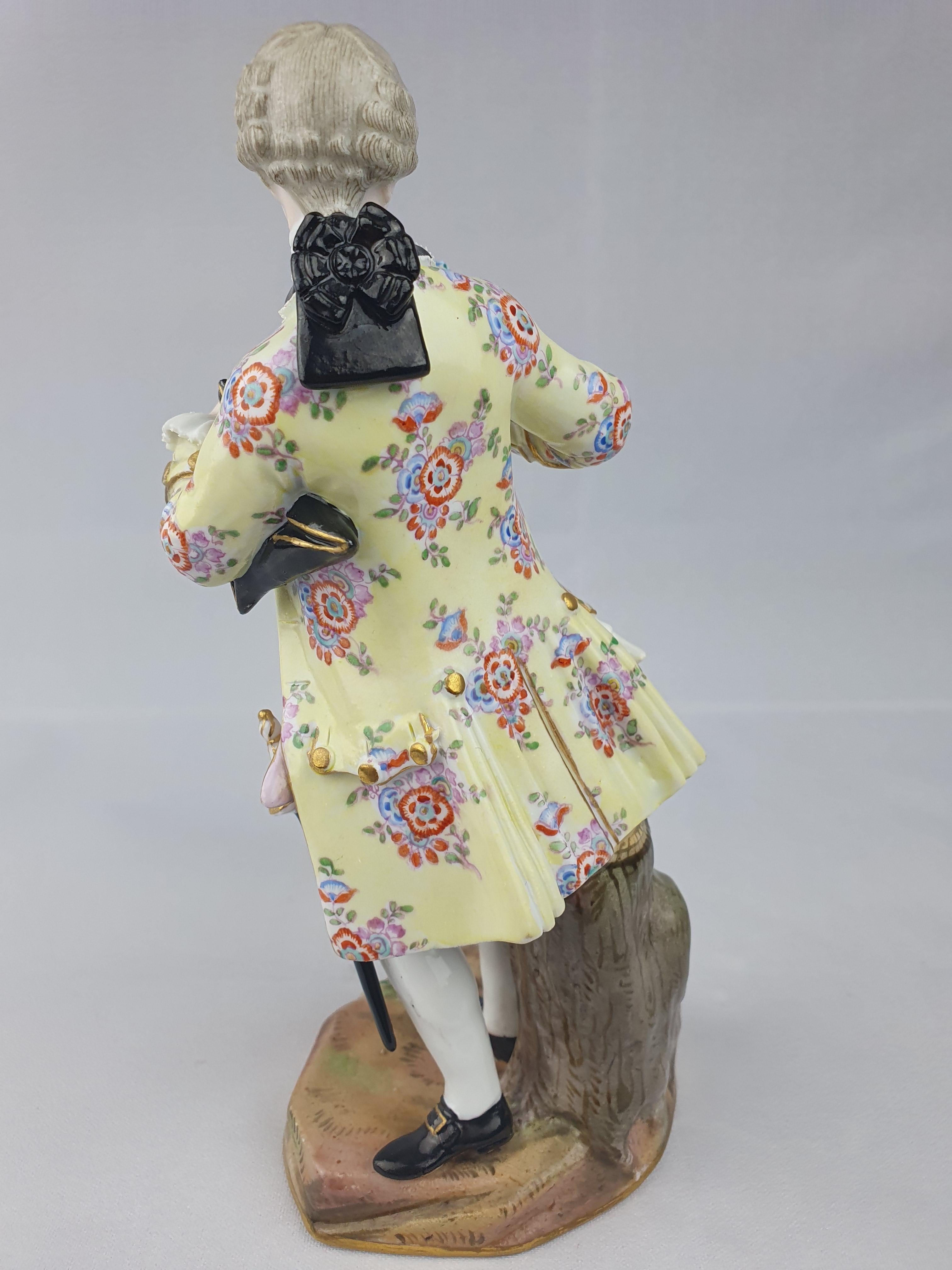 Meissen Gallant Holding Flowers For Sale 2