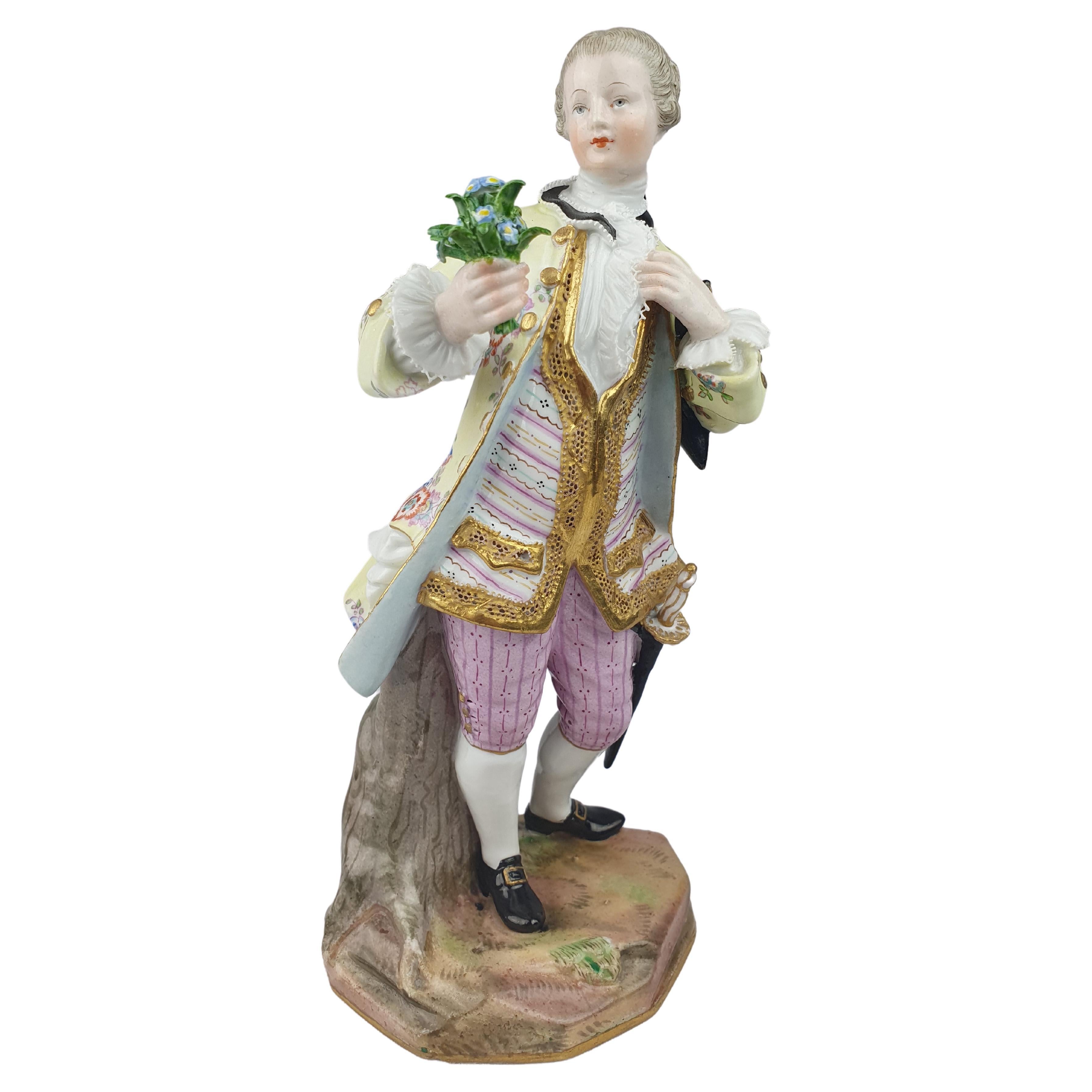 Meissen Gallant Holding Flowers For Sale