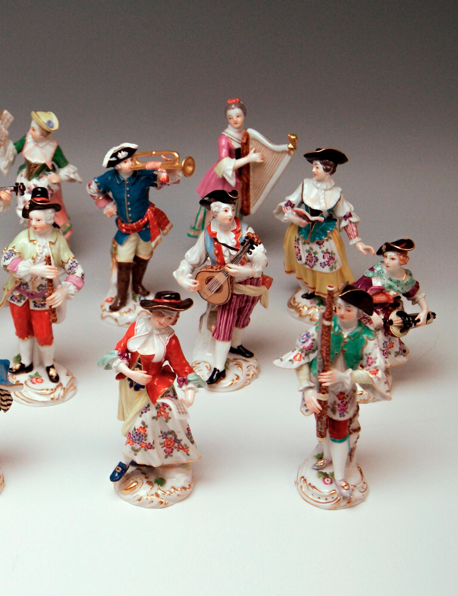 Rococo Meissen Gallant Orchestra Complete Figurines Johann Kaendler Friedrich E. Meyer