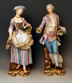 Meissen Gardeners Couple Male Female Models 2868 B 65 Kaendler Schoenheit, 1870