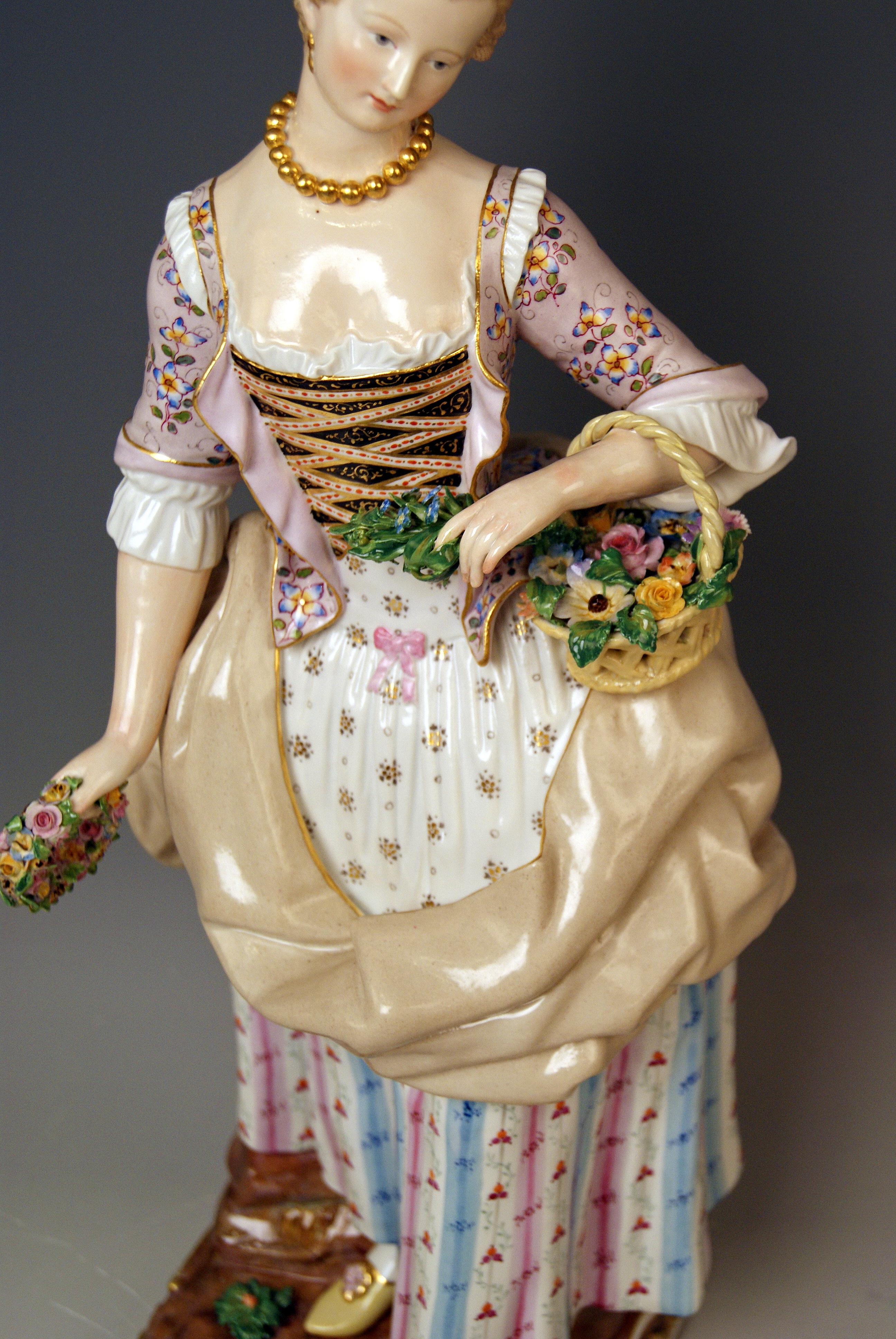 Rococo Meissen Gardeners Couple Male Female Models 2868 B 65 Kaendler Schoenheit, 1870