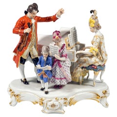 Meissen Genre Group House Concert by Joseph Von Kramer Germany circa 1903