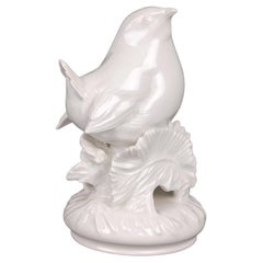 Figura de pájaro de jardín de porcelana alemana Weiss de Meissen