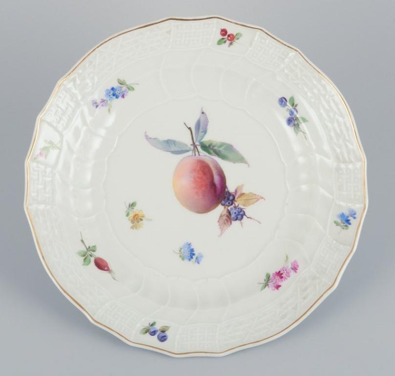 19th Century Meissen, Germany. A set of six antique deep porcelain dinner plates.  For Sale