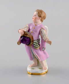 Meissen, Deutschland, antike handbemalte Porzellanfigur, Putto. Ca. 1900