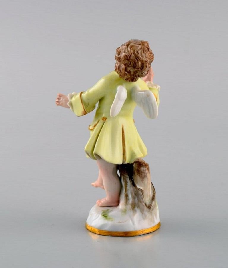 Meissen, Germany, Antique Hand-Painted Porcelain Figure, Putto. Approx. 1900 In Good Condition In Copenhagen, DK