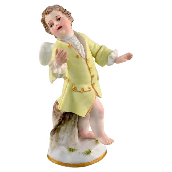 Meissen, Germany, Antique Hand-Painted Porcelain Figure, Putto. Approx. 1900