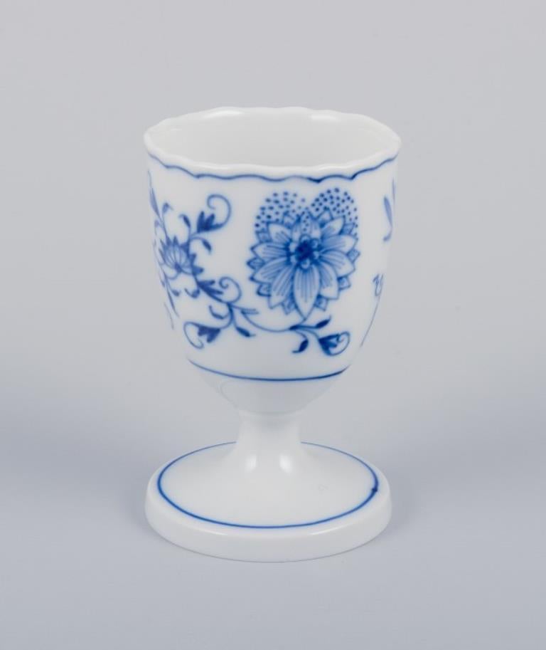 20th Century Meissen, Germany. Blue Onion pattern. Five egg cups in porcelain.