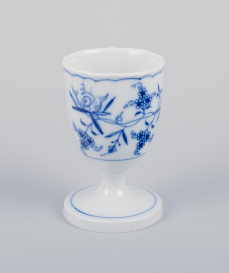 Porcelain Meissen, Germany. Blue Onion pattern. Five egg cups in porcelain.