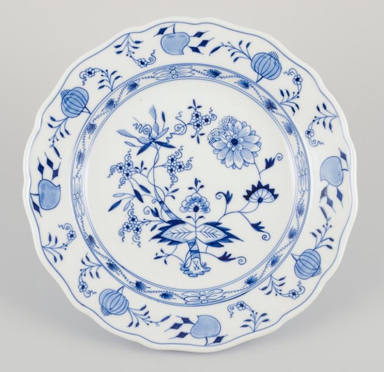 Meissen, Alemania. Patrón Cebolla Azul. Cuatro platos hondos. Pintado a mano en venta