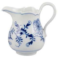 Antique Meissen, Germany. Blue Onion pattern. Milk jug. Hand-painted in blue.