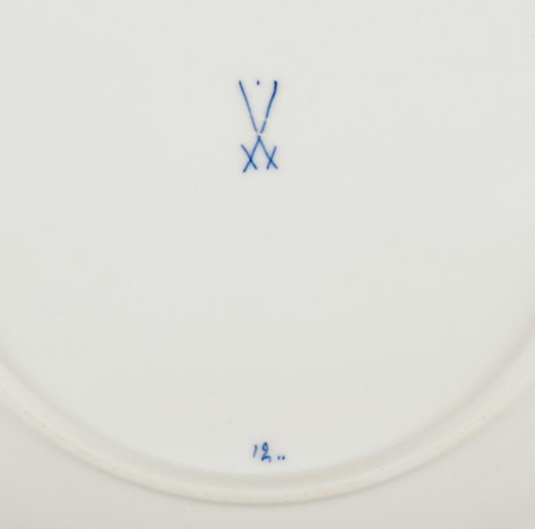 Meissen, Alemania. Patrón Cebolla Azul. Tres platos hondos. Porcelana en venta