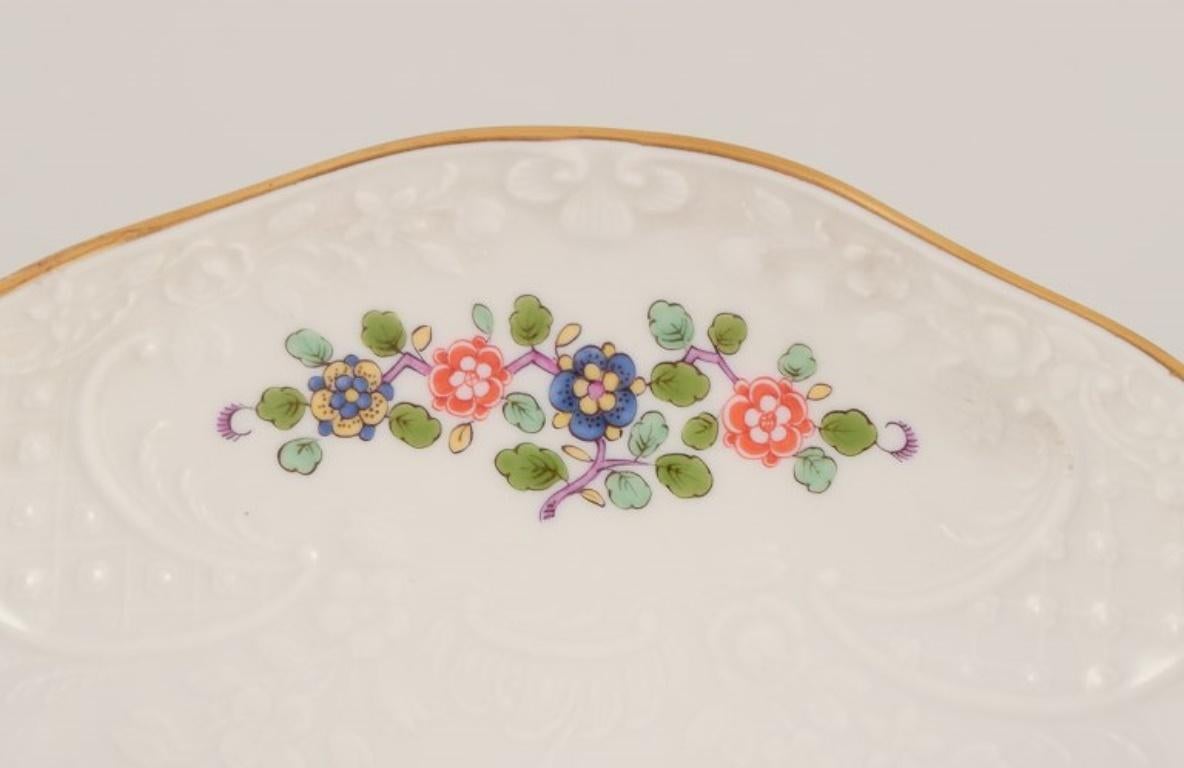 Mid-20th Century Meissen, Germany. Bowl hand-painted with butterfly and flowers. 1930s For Sale