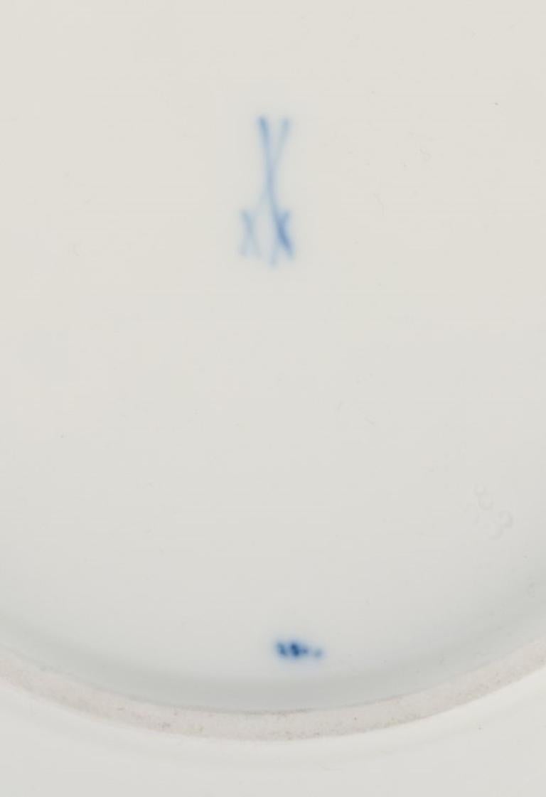 Porcelain Meissen, Germany, Five Blue Onion Pattern Lunch Plates